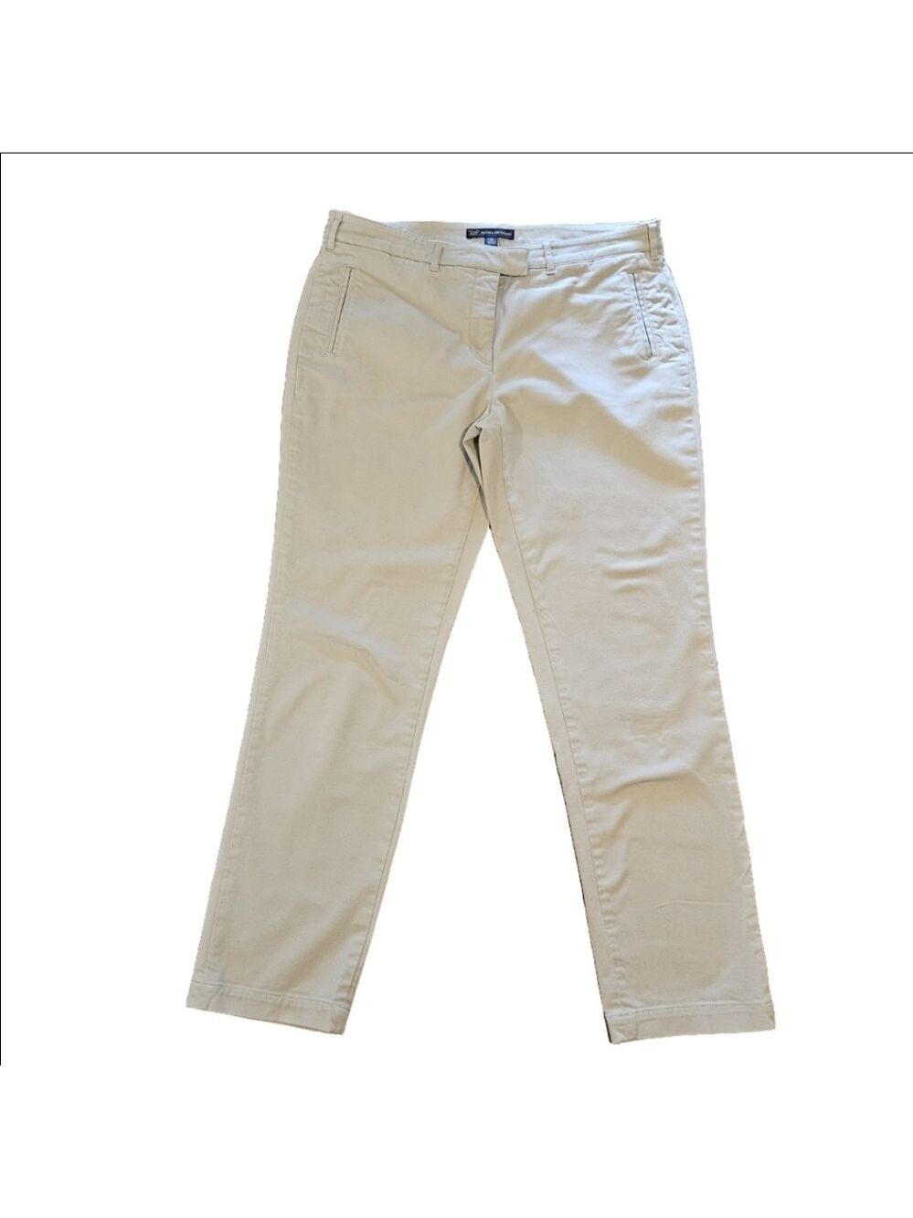 '346' Brooks Brothers Women's Beige Mid-Rise Chinos Pants, Size 10